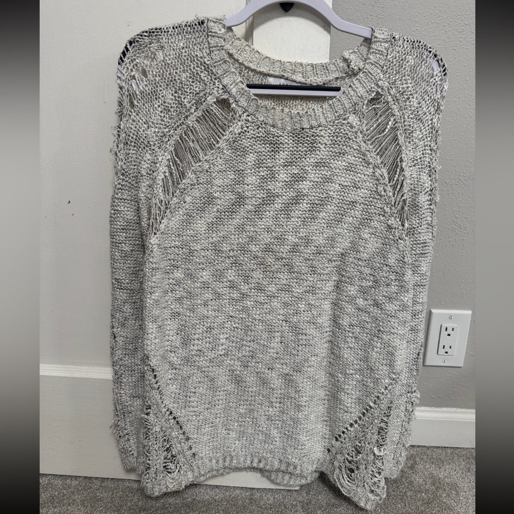 Lush Textured Gray Women's Sweater